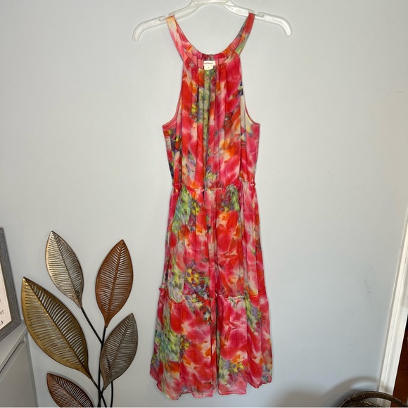 Sundance Silk Flowers Halter Midi Dress - Picture 2 of 8